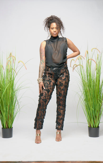 Layla black butterfly pants