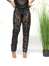 Load image into Gallery viewer, Layla black butterfly pants