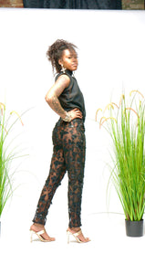 Layla black butterfly pants